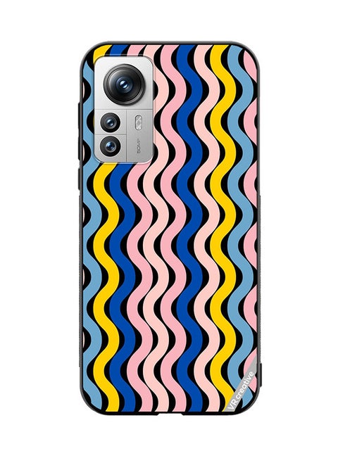 Protective Case Cover For Xiaomi 12 Pro Retro Vintage Waves Groove Design Multicolour