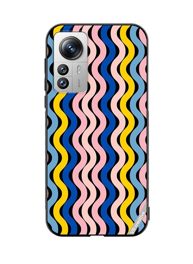 VR CREATIVE - Protective Case Cover For Xiaomi 12 Pro Retro Vintage Waves Groove Design Multicolour - Image 1