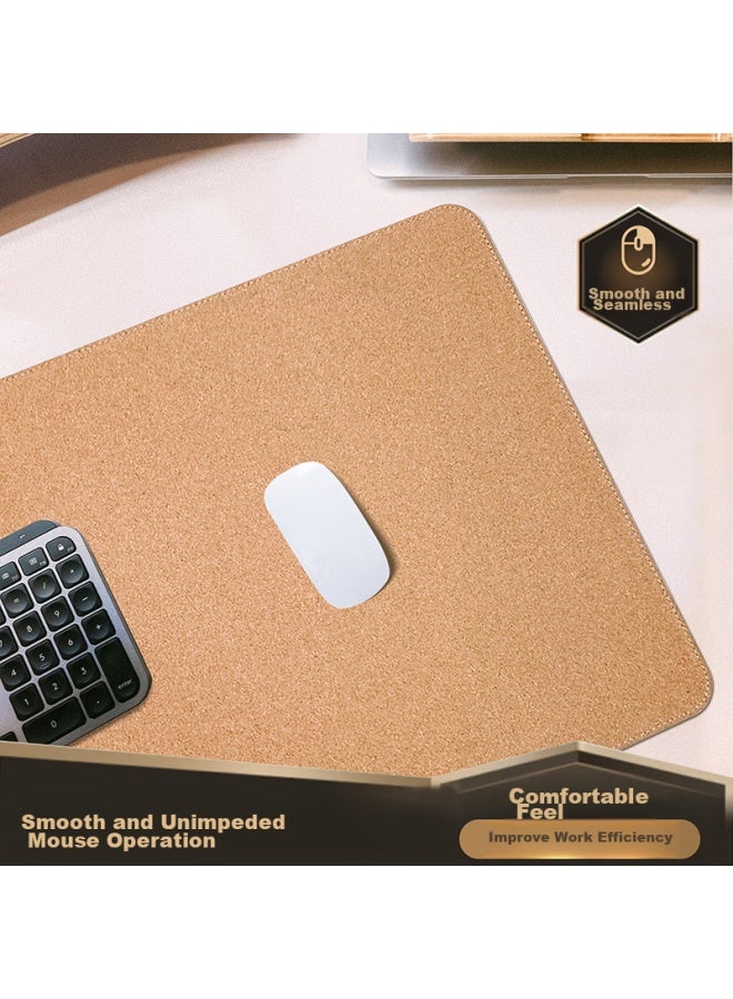 Exco Cork Double-sided Multi-purpose Leather Mouse Pad, Large Desk Mat, Long Office Computer Writing Pad, Solid Color Brown, Beige, Fruit Pink, Waterproof Gaming Keyboard, Aesthetic 9709 - Image 3