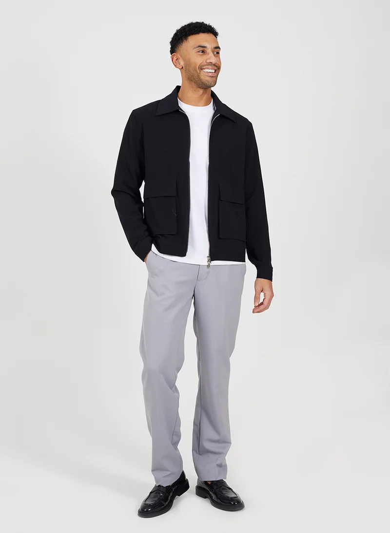 BRAVE SOUL MENS HARRINGTON ZIP THROUGH