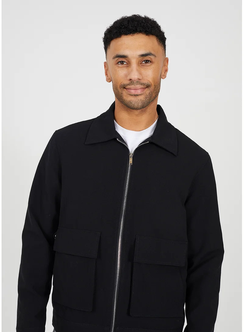 BRAVE SOUL MENS HARRINGTON ZIP THROUGH
