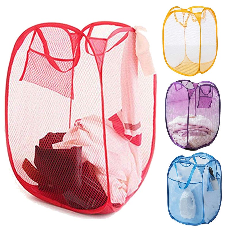 Kuber Industries Kuber Industries Nylon 4 Piece Mesh Laundry Basket, 30Ltr (Multi)-CTKTC26024 - Image 1