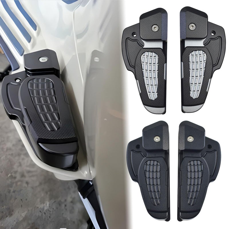 Midimttop Aluminum Rear Passenger Folding Footpeg Pedal Foot Footrests fit for Vespa Primavera 125150 Sprint 125150 Accessories 20172023 Titanium