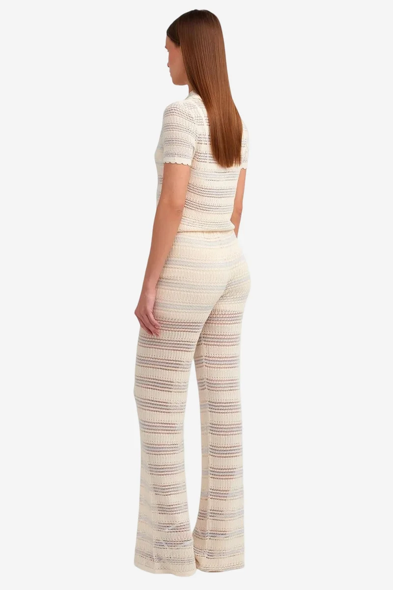 Dilvin Multicolor DILVIN Women’s High-Waist Wide-Leg Striped Knit Pants for Women | Best Price UAE