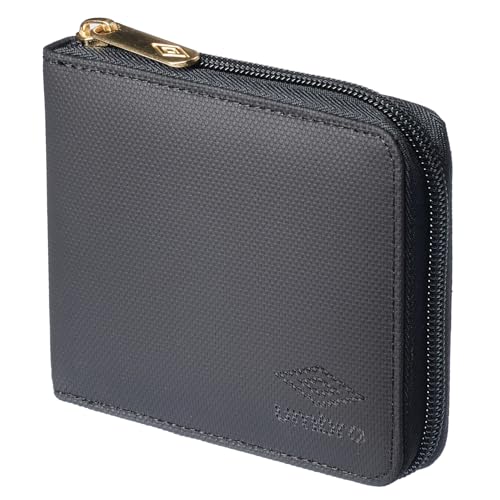 Umbro for MenTarpaulin Zip Around Bi-Fold Minimalist Slim Wallet (Black Logo) - Image 1