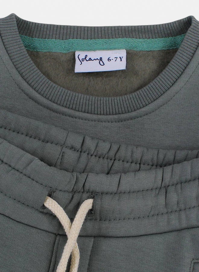 سولانج طقم بيجامة أولادي أخضر غامق بطبعة كاكاشي - Image 3