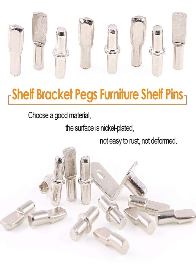 Rustark 110 Pcs 3 Styles Nickel Plated Shelf Pins Bracket Peg Cabinet Furniture Shelf Pins Support Assortment Kit Perfect for Shelf Holes - Image 4