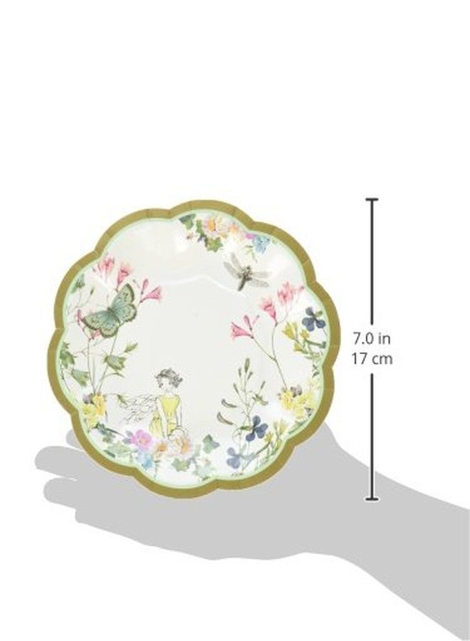 Talking Tables 12 x Strong & Pretty Fairy Paper Plates Disposable Tableware Floral and ButterfliesGirls Birthday Party Mother’s Day Afternoon Tea Table Decorations Baby Shower 6.8" - Image 3
