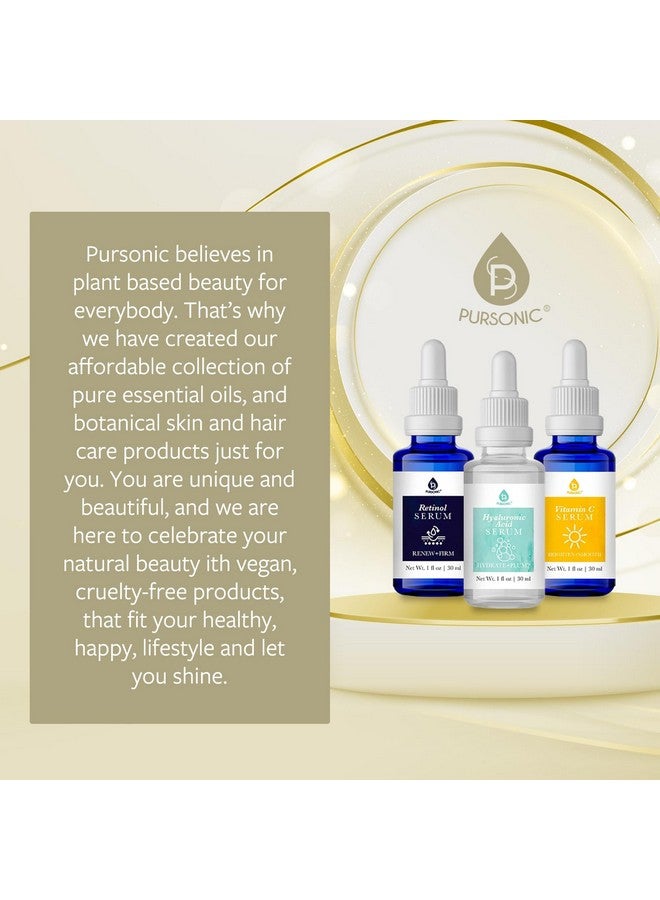 Pursonic Anti Aging Skin Care Set Of 3 Hyaluronic Acid Serum Retinol Serum & Vitamin C Face Serum For Women Nourishing Hydrating Serum For Face Smoothed Wrinkles Dryness Fine Lines - Image 4