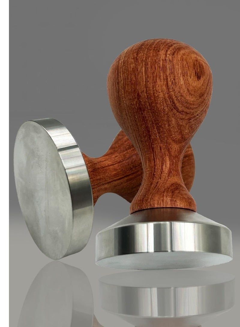 أداك مكبس قهوة ADAK لضغط القهوة المثالي، مكبس إسبريسو احترافي مقاس 58 مم، أداة ضغط حبوب القهوة المعايرة بمقبض خشبي وقاعدة مسطحة من الفولاذ - Image 3