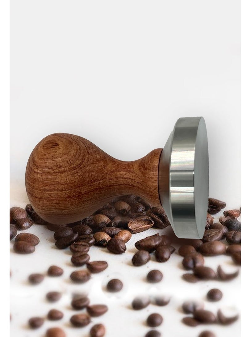 أداك مكبس قهوة ADAK لضغط القهوة المثالي، مكبس إسبريسو احترافي مقاس 58 مم، أداة ضغط حبوب القهوة المعايرة بمقبض خشبي وقاعدة مسطحة من الفولاذ - Image 4