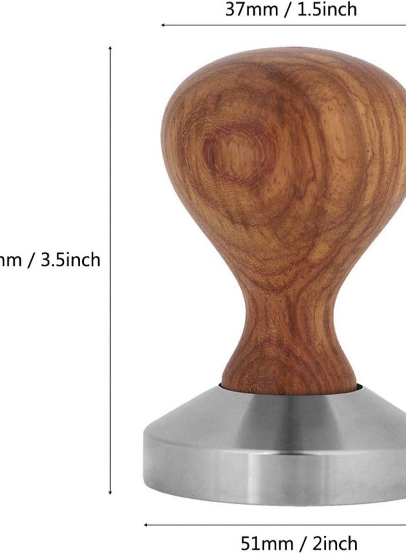 أداك مكبس قهوة ADAK لضغط القهوة المثالي، مكبس إسبريسو احترافي مقاس 58 مم، أداة ضغط حبوب القهوة المعايرة بمقبض خشبي وقاعدة مسطحة من الفولاذ - Image 5