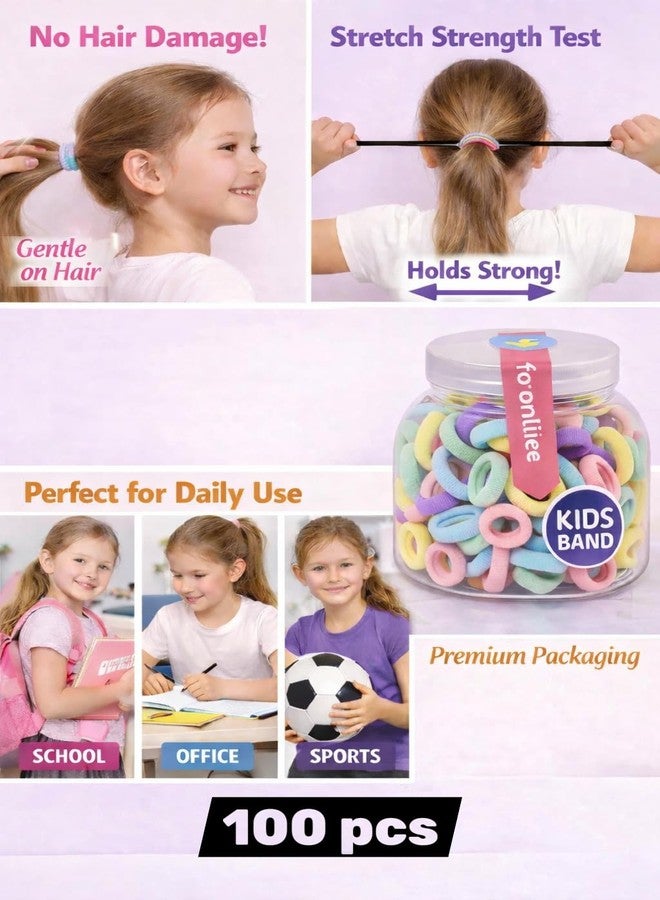 Frescorr (200 pcs) Baby Hair Ties | Soft No-Damage Premium Elastic Mini Rubber Bands for girls | Strong Stretch Ponytail Holders | Daily Use Hair Accessories | (100 Multicolor &100 Pastel) - Image 5