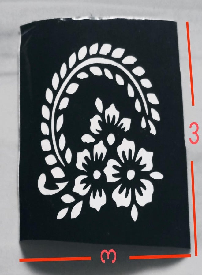 Floral and Heart Design Stencils for Crafts, 12 Pieces, Black, Decorative Pattern Templates - Image 2