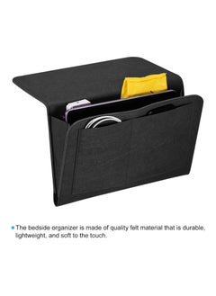 13in Bedside Caddy, Bed Caddy Bedside Organizer Hanging Soft Felt 5 Pockets Bed Pockets Bedside Storage Organizer Remote Control Holder for Bedroom Phones Glasses, Black - pzsku/ZABC9D5969C137CC4C664Z/45/_/1740228566/b6a28ef0-c5cc-4aa6-8d03-a4e069fd4f63