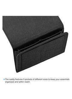 13in Bedside Caddy, Bed Caddy Bedside Organizer Hanging Soft Felt 5 Pockets Bed Pockets Bedside Storage Organizer Remote Control Holder for Bedroom Phones Glasses, Black - pzsku/ZABC9D5969C137CC4C664Z/45/_/1740228569/14e22352-9322-436e-a39f-29be5cf772c4