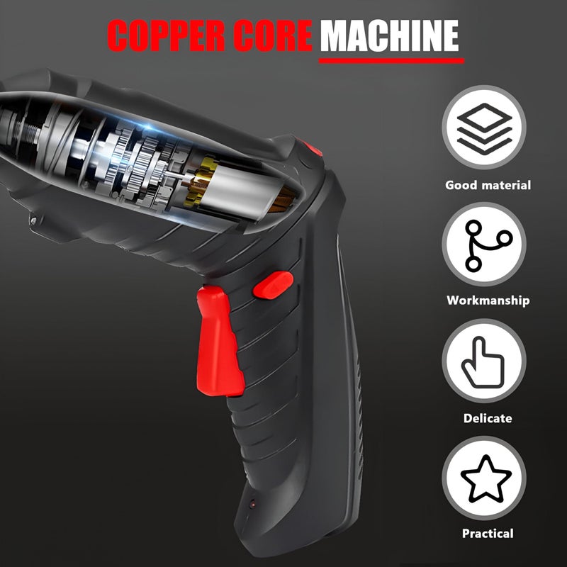 Precision Screwdriver Set - High-torque electric screwdriver with 47 interchangeable bits, designed for precision work in tight spaces and intricate projects. - Image 4