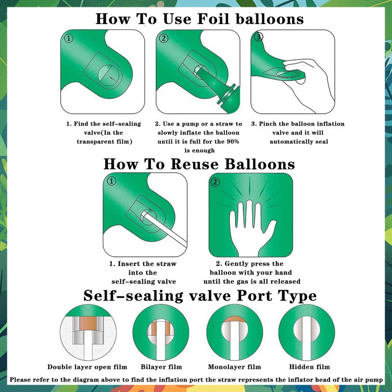 Lcoor Dinosaur Birthday Decorations, 36'' Green Dinosaur Number 3 Balloon for 3rd Birthday Party Supplies (3) - Image 3