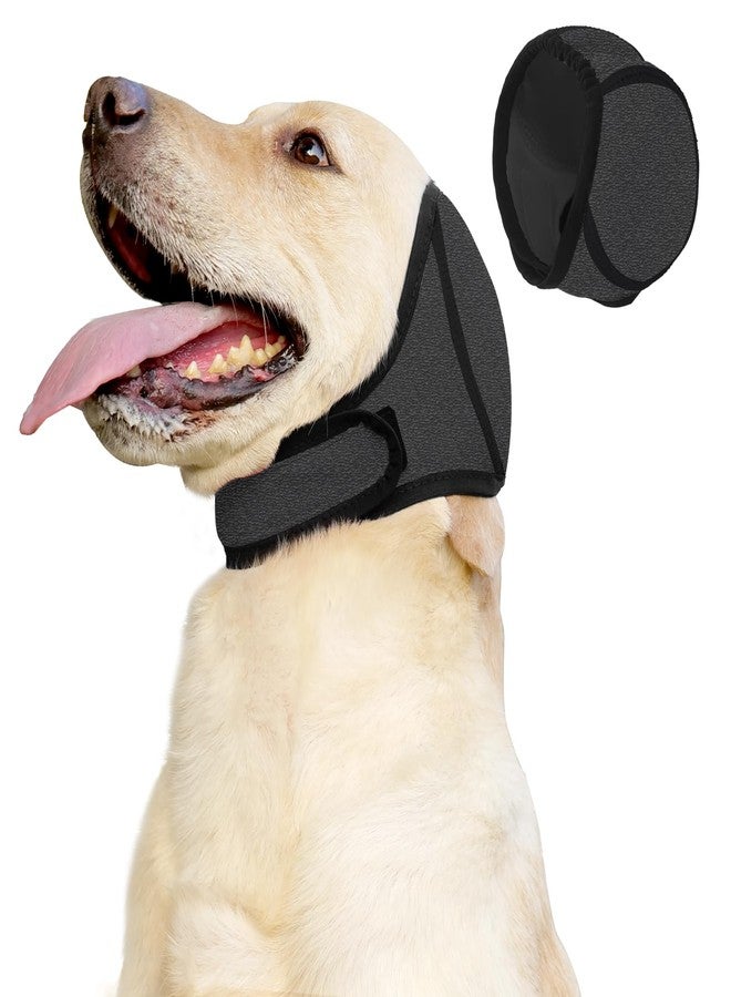 JOHNBOLIN Dog Ear Muffs & No Shake Ear Wrap for Hematoma, Bathing, Drying, Swim& Noise Anxiety Relief- Elastic Waterproof Ear Protector with Calming Hoodie Design for Grooming/Head Ear Cover (Grey, S) - Image 1