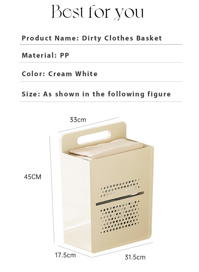 Household laundry basket,Toilet clothing storage basket,No need to drill holes, large capacity crevice wall mounted dirty clothes basket,Lightweight Foldable Laundry Bin,Clothes Hamper for Kids Bedroom, Bathroom, Nursery, Utility Room - Image 2