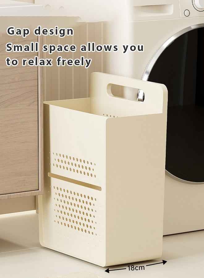 Household laundry basket,Toilet clothing storage basket,No need to drill holes, large capacity crevice wall mounted dirty clothes basket,Lightweight Foldable Laundry Bin,Clothes Hamper for Kids Bedroom, Bathroom, Nursery, Utility Room - Image 5