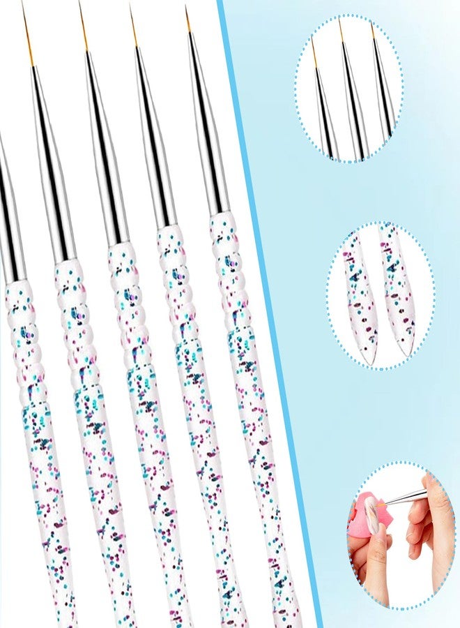 FULINJOY 11Pcs Nail Art Painting Tools Set - 6 Pcs Double Ended Nail Art Painting Brsuh Dotting Pen and 5 Pcs Nail Art Liner Brushes - Image 3