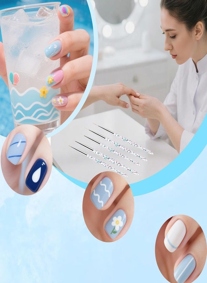 FULINJOY 11Pcs Nail Art Painting Tools Set - 6 Pcs Double Ended Nail Art Painting Brsuh Dotting Pen and 5 Pcs Nail Art Liner Brushes - Image 4