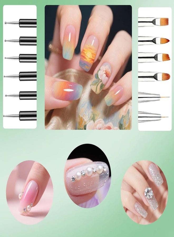 FULINJOY 11Pcs Nail Art Painting Tools Set - 6 Pcs Double Ended Nail Art Painting Brsuh Dotting Pen and 5 Pcs Nail Art Liner Brushes - Image 5