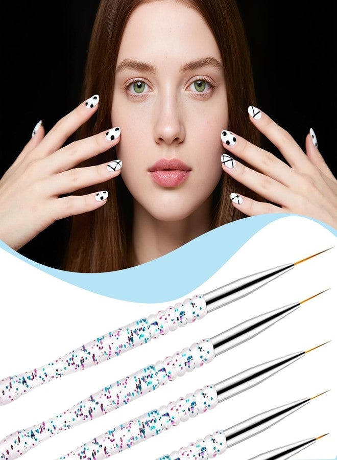 FULINJOY 11Pcs Nail Art Painting Tools Set - 6 Pcs Double Ended Nail Art Painting Brsuh Dotting Pen and 5 Pcs Nail Art Liner Brushes - Image 2