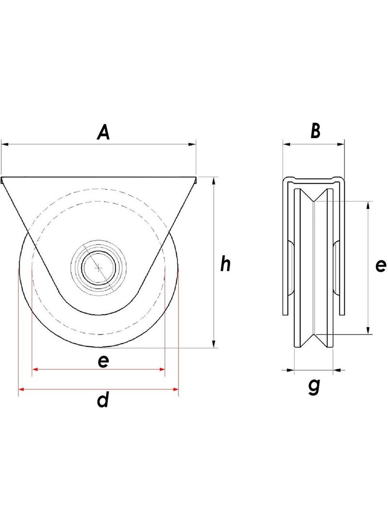 TiTi RMT080 Table Rail Roller for Sliding Iron Door 80 mm  - Image 3