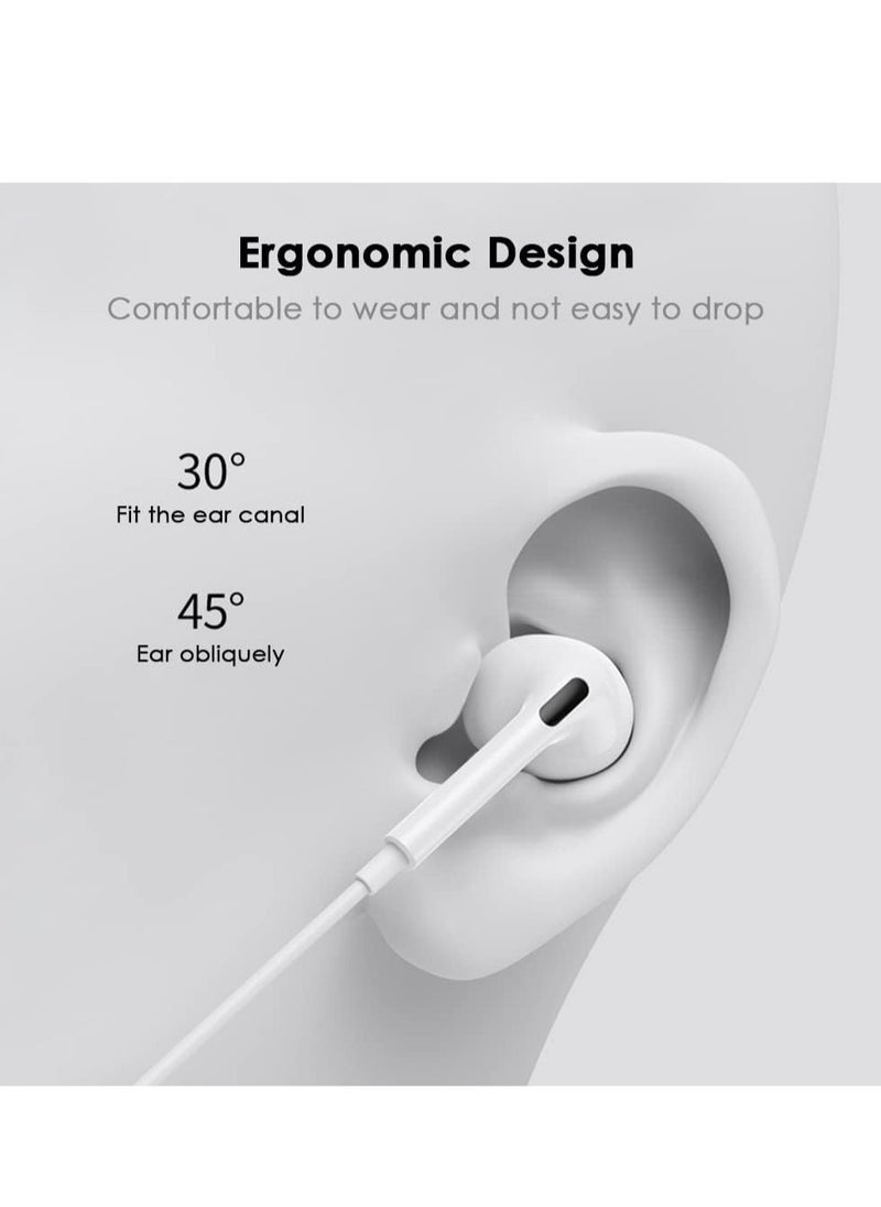 ELTRAZONE In-Ear Headphones with Wired Lightning Connection 【Apple MFi Certified】 HiFi Audio Stereo Earphones with Microphone and Volume Control Compatible with iPhone 13/12/SE/11/X/XS Max/XR/8/7 - White  - Image 4