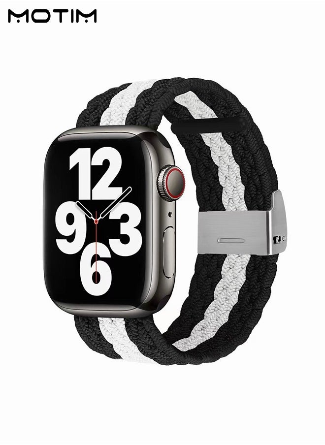 Motim - Nylon Braided Watch Band Compatible with Apple Watch 38mm 40mm 41mm, Adjustable Sport Strap Replacement Band for iWatch SE Series 10/9/8/7/6/5/4/3/2/1 - Image 1