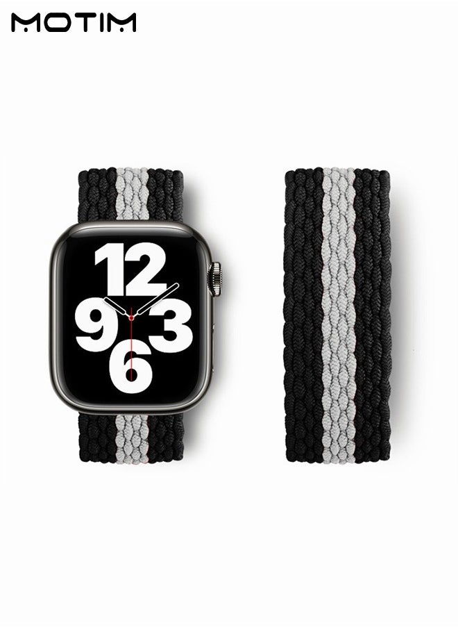 Motim - Nylon Braided Watch Band Compatible with Apple Watch 38mm 40mm 41mm, Adjustable Sport Strap Replacement Band for iWatch SE Series 10/9/8/7/6/5/4/3/2/1 - Image 1