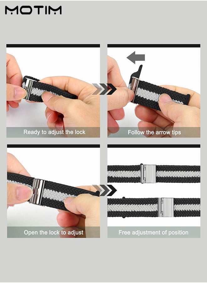 Motim - Nylon Braided Watch Band Compatible with Apple Watch 38mm 40mm 41mm, Adjustable Sport Strap Replacement Band for iWatch SE Series 10/9/8/7/6/5/4/3/2/1 - Image 1