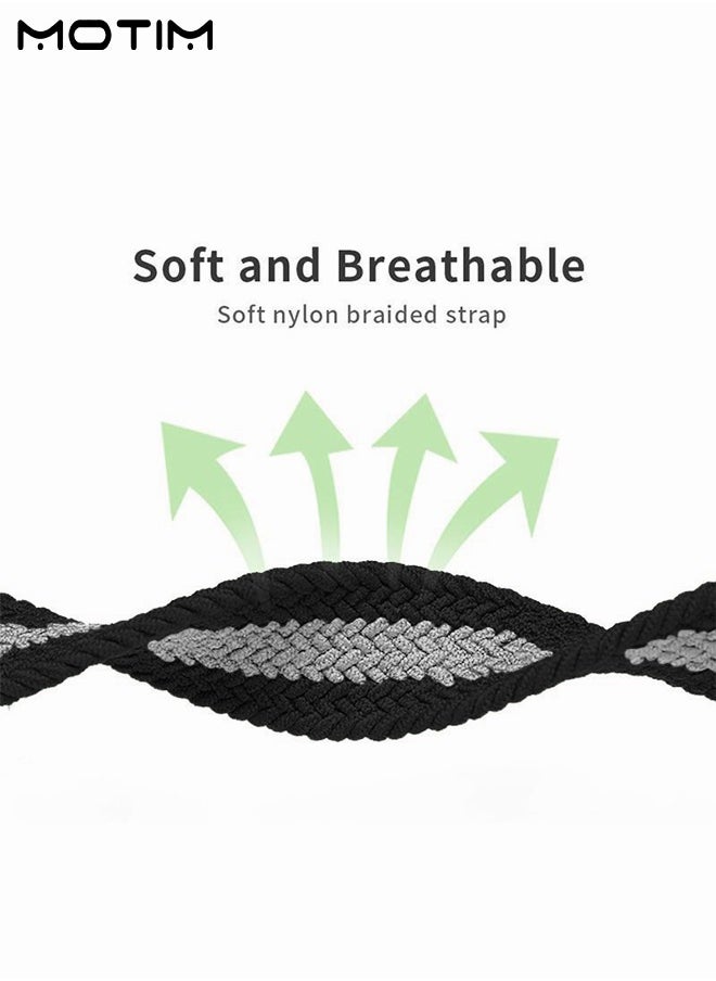 Motim - Nylon Braided Watch Band Compatible with Apple Watch 38mm 40mm 41mm, Adjustable Sport Strap Replacement Band for iWatch SE Series 10/9/8/7/6/5/4/3/2/1 - Image 1