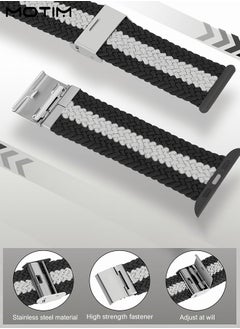 Motim Nylon Braided Watch Band Compatible with Apple Watch 38mm 40mm 41mm, Adjustable Sport Strap Replacement Band for iWatch SE Series 10/9/8/7/6/5/4/3/2/1  - Image 4