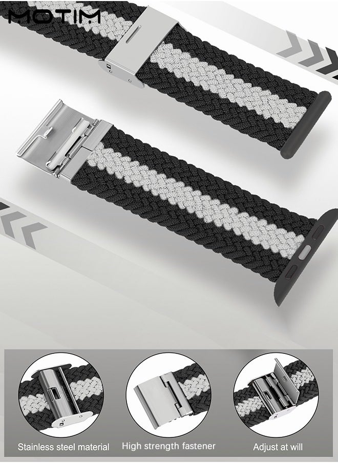 Motim - Nylon Braided Watch Band Compatible with Apple Watch 38mm 40mm 41mm, Adjustable Sport Strap Replacement Band for iWatch SE Series 10/9/8/7/6/5/4/3/2/1 - Image 1