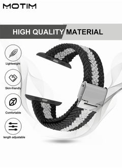 Motim Nylon Braided Watch Band Compatible with Apple Watch 38mm 40mm 41mm, Adjustable Sport Strap Replacement Band for iWatch SE Series 10/9/8/7/6/5/4/3/2/1  - Image 3