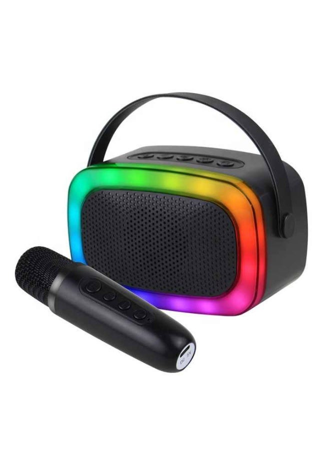 Kisonli G21 Rechargeable Wireless Rgb Mini Portable Bluetooth Karaoke Speaker with Wireless Mic for Kids Adults, Magic Sound Effect - 5 Different Sound & RGB LED Colour Changing Light for Home Party, Birthday Gifts for Boys/Girls multicolor - Image 1