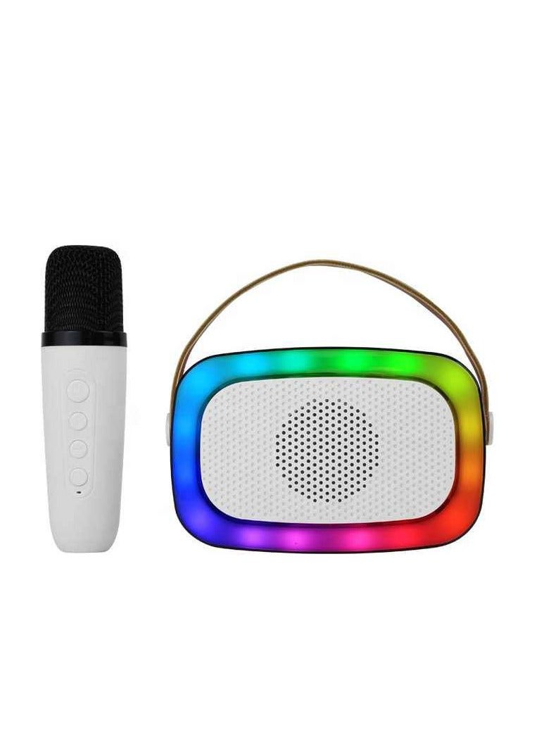 Kisonli G21 Rechargeable Wireless Rgb Mini Portable Bluetooth Karaoke Speaker with Wireless Mic for Kids Adults, Magic Sound Effect - 5 Different Sound & RGB LED Colour Changing Light for Home Party, Birthday Gifts for Boys/Girls multicolor - Image 3