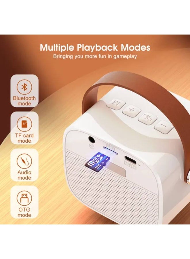 Kisonli G21 Rechargeable Wireless Rgb Mini Portable Bluetooth Karaoke Speaker with Wireless Mic for Kids Adults, Magic Sound Effect - 5 Different Sound & RGB LED Colour Changing Light for Home Party, Birthday Gifts for Boys/Girls multicolor - Image 4
