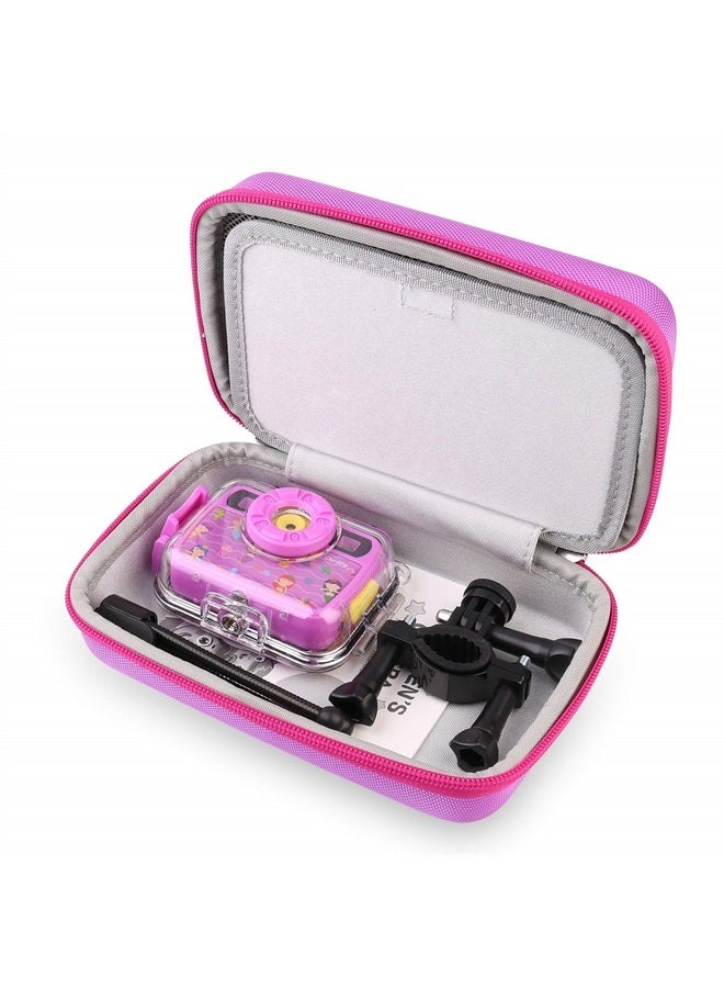 Ourlife Kids Camera Bag Hard Travel Case Protective Case for Digital Camera Kids Action Camera Accessories Case for Toddler Cameras, Memory Card and USB Cable (purple) - Image 1