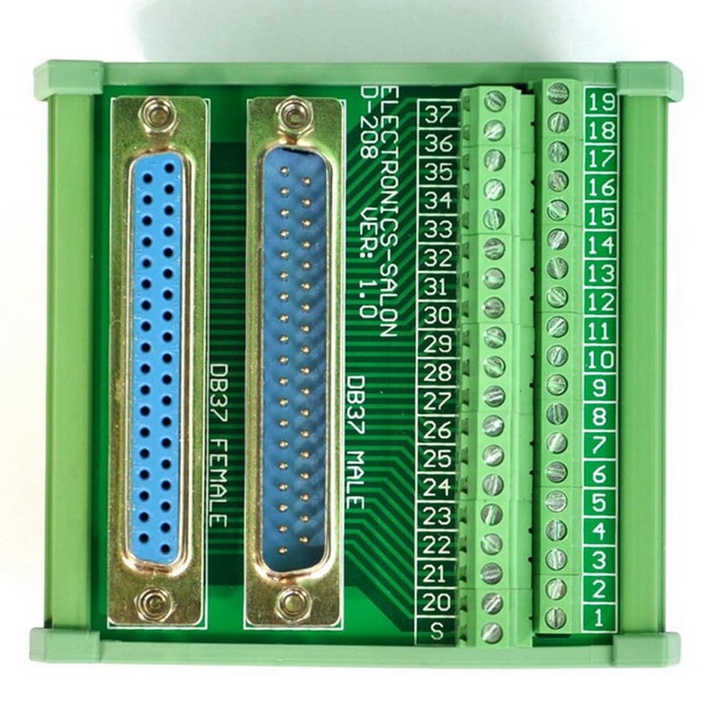 Electronics-Salon DB37 D-SUB DIN Rail Mount Interface Module, Male/Female, DSUB Breakout Board. - Image 3