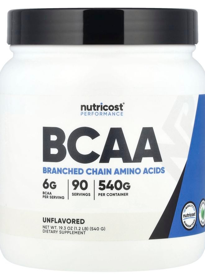 Nutricost Performance BCAA Unflavored 1.2 lb (540 g) - Image 1