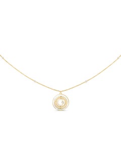CERRUTI 1881 Marque Necklace Mother of Pearl Pendant with Crystal Accents  - Image 1