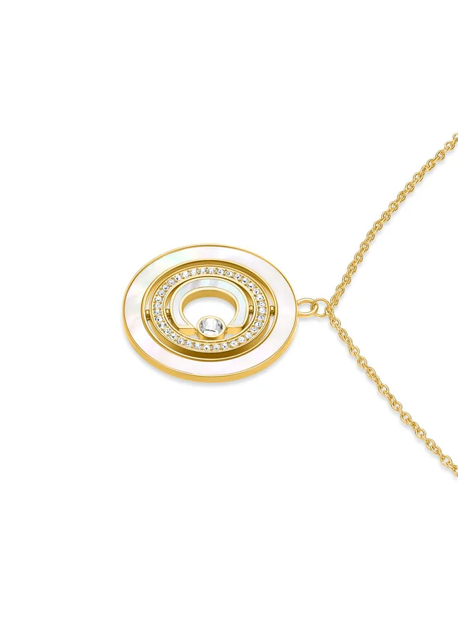 CERRUTI 1881 Marque Necklace Mother of Pearl Pendant with Crystal Accents
