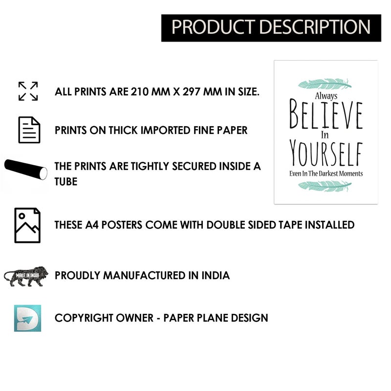 PAPER PLANE DESIGN Posters For Room Decoration Set Of 12 A4 size 29 x 21 cm C B - Image 4