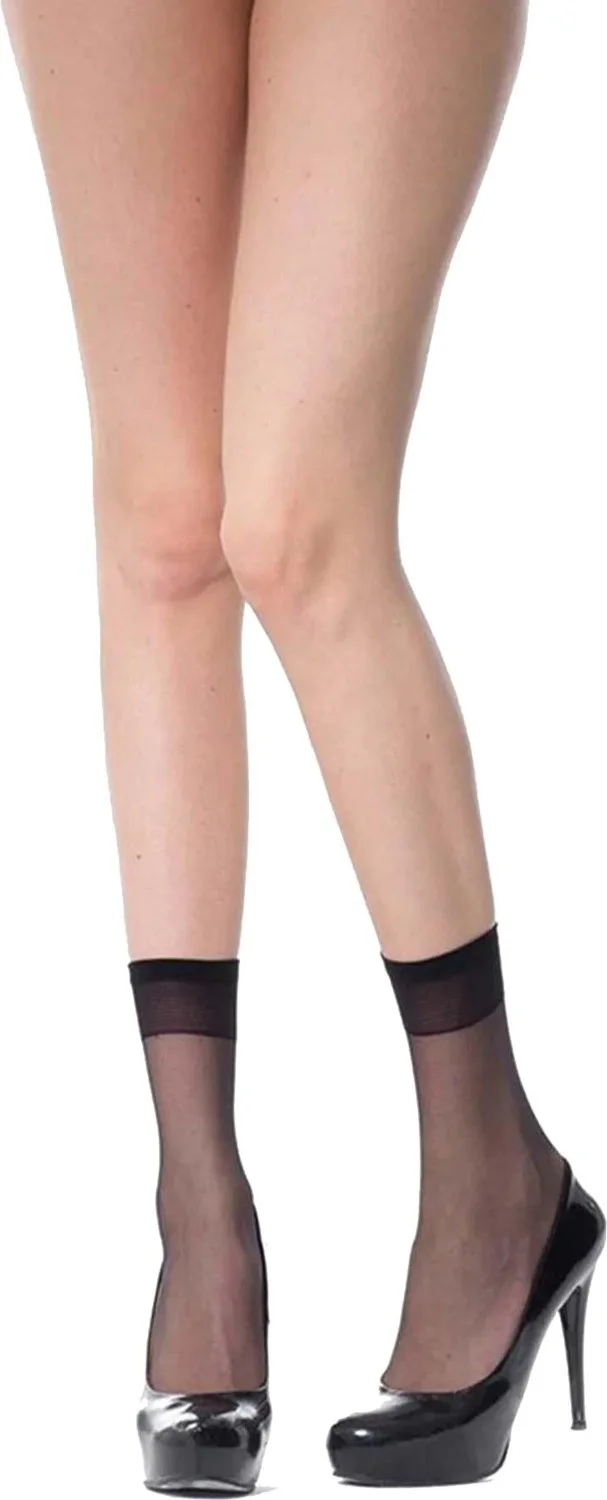 Dode Flora Women's Socket Socks Pack of 6 Fit Thin Shiny Toe Reinforced Durable Flexible Good News -