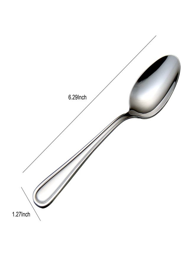 HISSF Teaspoons Stainless Steel 18/0 Tea Spoons 6 Pcs, 6.29 Inches For Home, Kitchen Restaurant, Slilver - Image 5