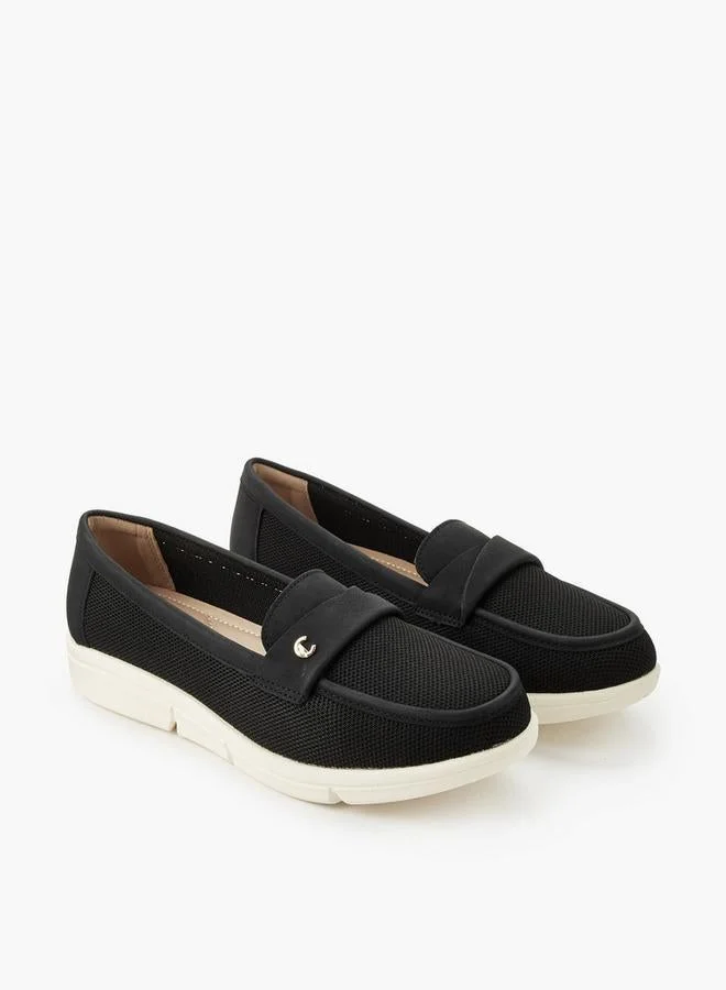 Le Confort BLACK Women Textured Slip-On Loafers for Women | Best Price UAE